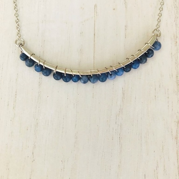 Alquimia Jewelry - 3 /35 BALANCE BAR PENDANT LAPIZ NECKLACE
